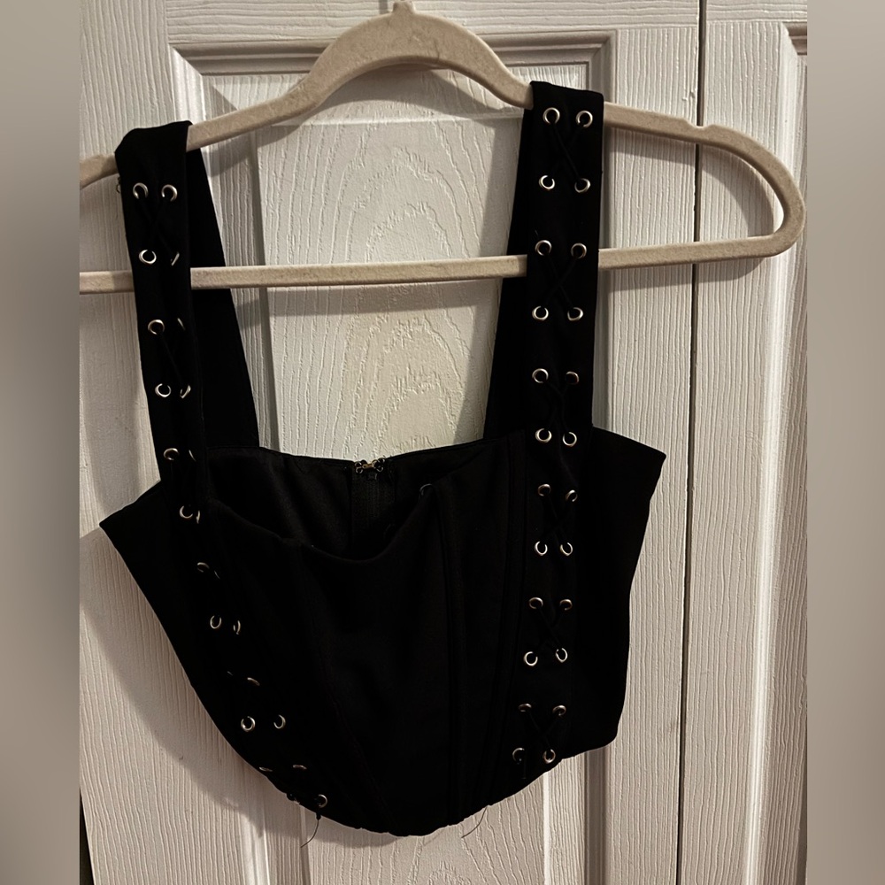 Windsor Black Grommet Corset Top